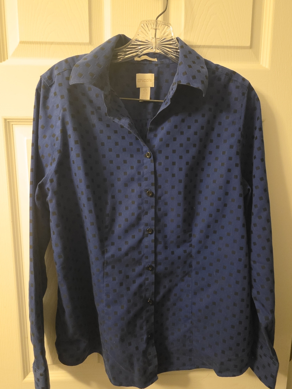 Chico's Men’s Blue Patterned Button-Down Shirt